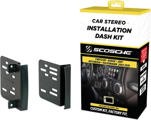 Vista 10 de Scosche ICCR6BN Kit de instalación de radio Double DIN para salpicadero Compatible con vehículos selectos Chrysler, Dodge, Jeep y RAM de 2007-2019