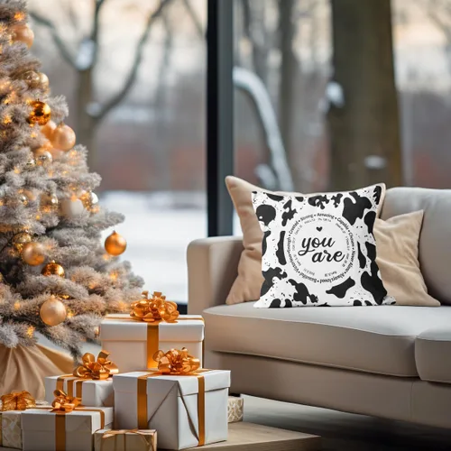Vista 3 de Fundas de almohada con estampado de vaca de 18 x 18 pulgadas, fundas de almohada decorativas de vaca para sofá y habitación, fundas de almohada