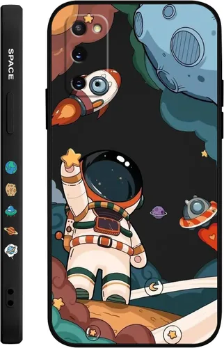 Vista 8 de LEECG para Samsung Galaxy S20 Funda, Diseño Creativo Lateral con Forro de Microfibra de Silicona Suave con Patrón de Flores para Cubierta de negro