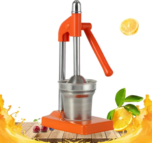 Vista 8 de Heavy-Duty Stainless Steel Manual Juicer, Cast Iron Hand Press Squeezer for Fresh Lemonade & Orange Juice, Essential Home Kitchen Tool (Green)