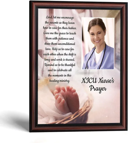 Vista 13 de NICU Nurse Gift, Nurse’s Prayer Thank You Gift, Photo Frame Wall Art Barnwood