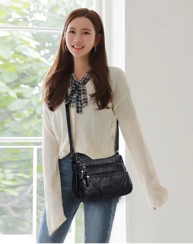 Vista 8 de Bolsos cruzados impermeables para mujer, bolso bandolera casual de piel sintética para mujer, bolso cruzado