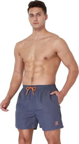 Vista 2 de JustSun Pantalones cortos de natación para hombre, de secado rápido, impermeables, con forro de malla