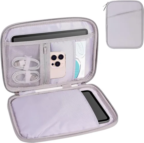 Vista 13 de Funda acolchada para tablet de 8 a 9 pulgadas, bolsa de viaje acolchada para Galaxy Tab A9 8.7/Tab A 8.4/Fire HD 8, estilo cartera con bolsillo