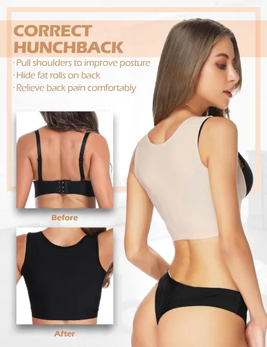 Vista 3 de SLIMBELLE Sujetador corrector de postura sin mangas para mujer, chaleco de apoyo para el pecho, faja de compresión