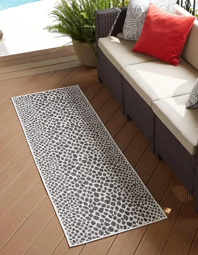 Vista 31 de Unique Loom Outdoor Collection Alfombra de área - Ciudad del Cabo (2' 2' x 3' 1' Rectángulo, Azul/Oliva)