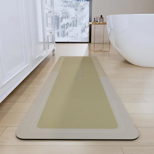 Vista 13 de Tapetes de baño antideslizantes de secado rápido, tapetes de baño de goma súper absorbentes para debajo de la puerta, tapetes de baño para baño, Azul