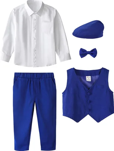 Vista 66 de A&J DESIGN Conjunto de traje de caballero para niños pequeños, 3 piezas, camisas, chaleco y pantalones