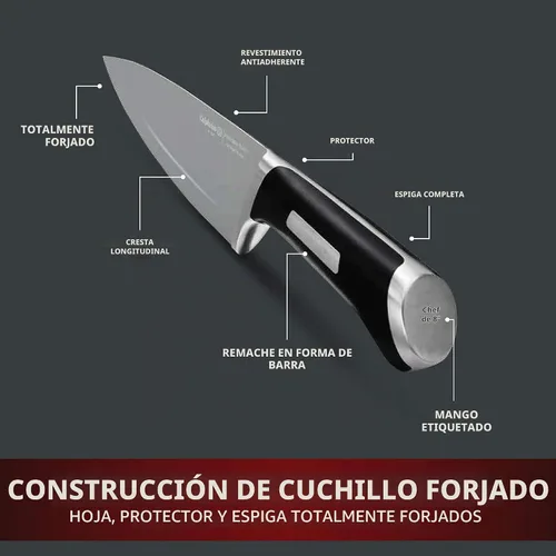 Vista 5 de Calphalon Juego de cuchillos de cocina con bloque autoafilable, cuchillos antiadherentes de 13 piezas