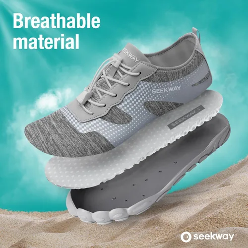 Vista 3 de SEEKWAY - Zapatos de agua unisex, de secado rápido, tipo calcetín y con sensación de pies descalzos para adultos ideales para playa, natación, río