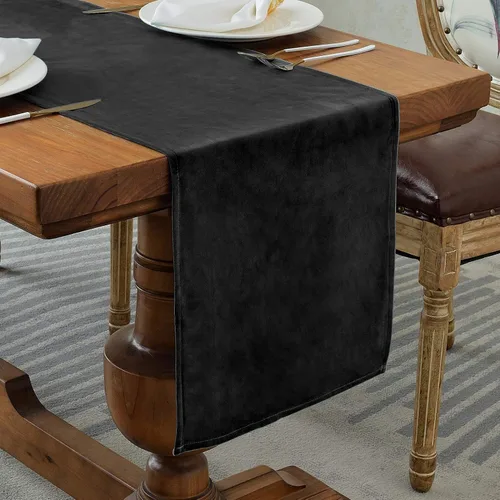 Vista 9 de BALCONY & FALCON Camino de mesa con borlas, lavable a máquina, caminos de mesa decorativos de lujo para el hogar para comedor, fiestas, banquetes