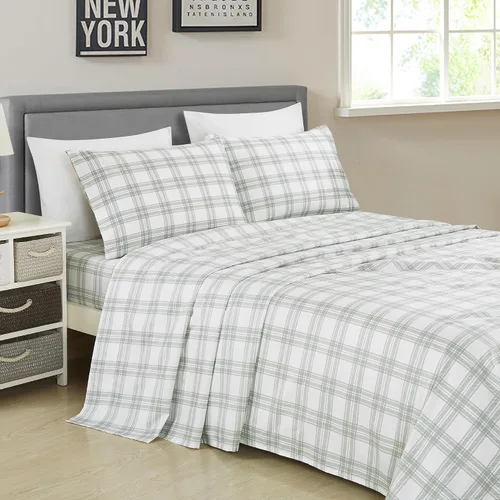 Vista 11 de Chezmoi Collection Juego de sábanas geométricas Lodge de 3 piezas tamaño Twin - Multicolor azul con estampado de diamante, microfibra cepillada