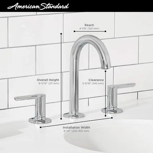 Vista 4 de American Standard 7105801.GN0 Studio S - Grifo de baño generalizado de 8 pulgadas, 1.2 GPM, oro cepillado