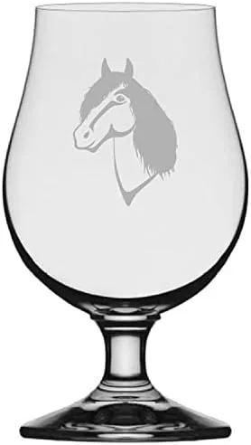 Vista 41 de Abaco Barb Body Horse - Vaso de cerveza Iona grabado (13.25 onzas)