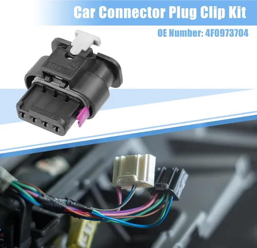 Vista 3 de uxcell 1 Unidades No.4F0973704 4 Way Mapa Sensor Conector Adaptador Plug Clip Kit Reemplazo para VW para Audi