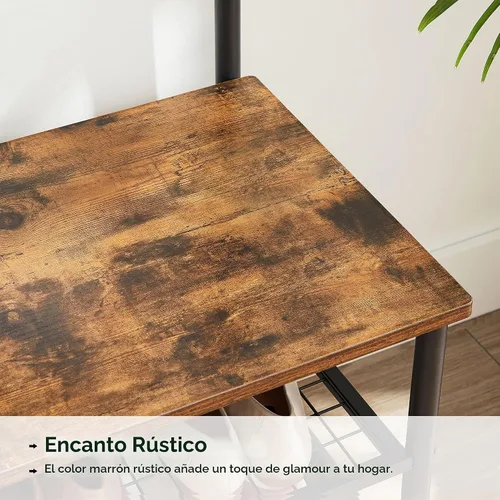 Vista 9 de VASAGLE DAINTREE UHSR47BX - Perchero y banco de almacenamiento, árbol estilo tubo con 9 ganchos, multifuncional, marco de acero resistente