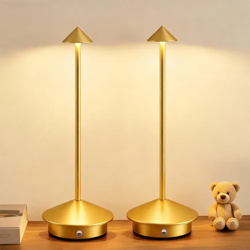 Vista 11 de Paquete de 2 lámparas de mesa inalámbricas de aluminio, lámparas de mesa recargables de 6000 mAh, lámpara LED táctil portátil, lámparas de mesa Negro