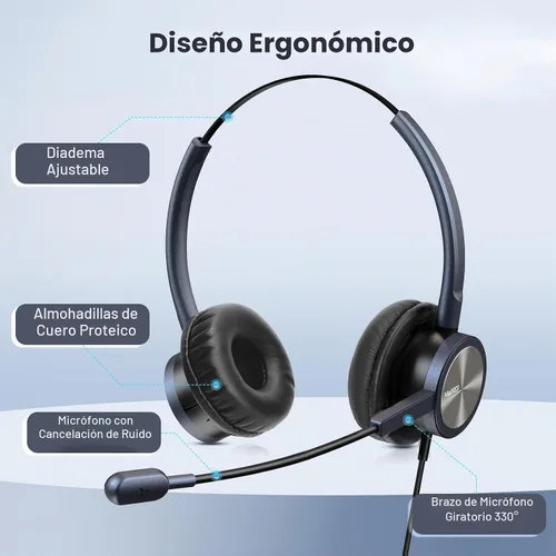 Vista 5 de MAIRDI Auriculares telefónicos con conector RJ9 y conectores de 0.138 in para centro de llamadas, oficina, escritorio, teléfono celular, PC