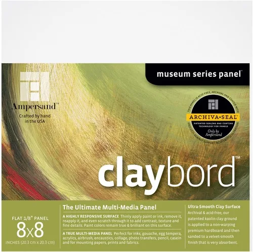 Vista 73 de Suministro de Arte Ampersand Panel de Pintura en Madera: Serie Museo Claybord, 5" x 5", Perfil Candeal de 1-1/2