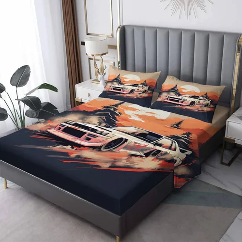 Vista 8 de Juego de sábanas tamaño individual: sábanas y fundas de almohada, sábanas y fundas de almohada, microfibra suave y bolsillo profundo y patrón sin