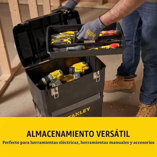 Vista 7 de Stanley Caja de herramientas móvil para centro de trabajo, unidades apilables de 2 niveles, 1-93-968