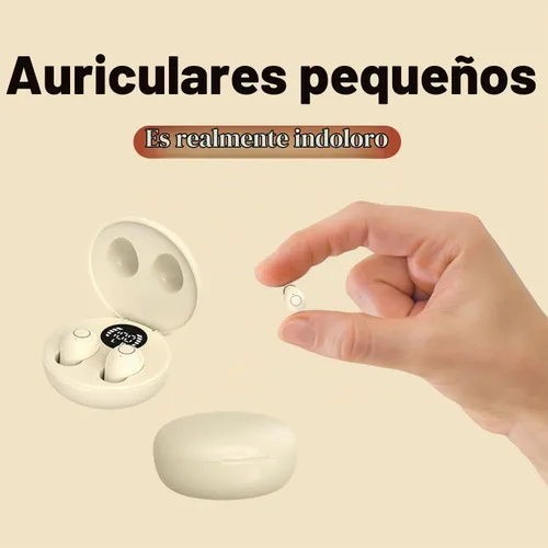Vista 7 de Mini auriculares invisibles pequeños para canales auditivos pequeños, para dormir, trabajar Beige