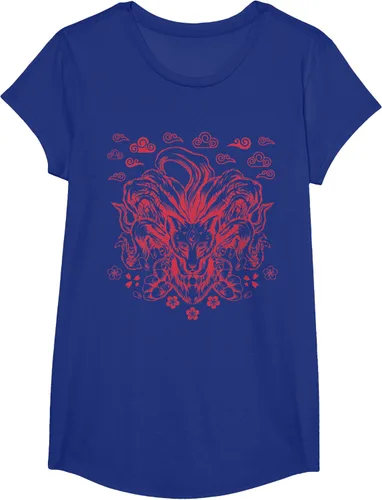 Vista 21 de Camiseta de anime japonés Nine Tails Fox Kitsune, Negro