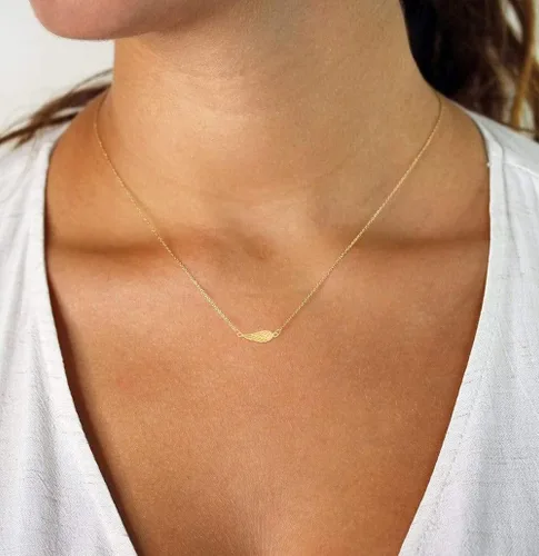 Vista 2 de Giorgio Bergamo Collar con colgante de ala de ángel de oro de 14 quilates, Metal