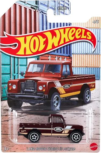 Vista 4 de Hot Wheels Land Rover Series III - Vehículo pickup a escala 1:64, regalo para coleccionistas y niños a partir de 3 años
