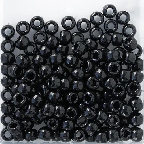 Vista 5 de The Beadery - Cuentas de caballo de barril de 0.354x0.236 in, negro - 900 piezas - 750V052