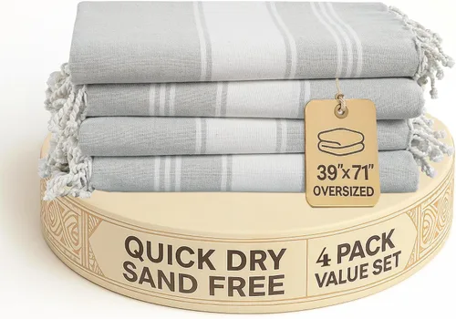 Vista 63 de LANE LINEN Toalla de Playa, Paquete de 2 Toallas de Playa de Gran Tamaño, 39"x71", Toallas de Piscina de Secado Rápido para Adultos, Absorbentes a