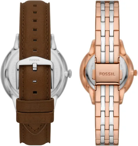 Vista 3 de Fossil Juego de regalo de reloj de acero inoxidable para él y ella