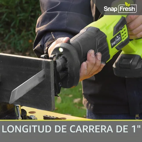 Vista 2 de SnapFresh Sierra Recíproca Inalámbrica de 20V – 3000 SPM, Gatillo de Velocidad Variable, Cambio de Hoja sin Herramientas, Luz LED, Ligera y Compacta