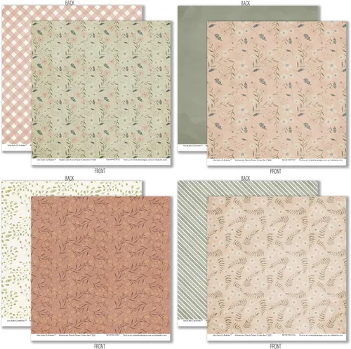 Vista 7 de Paquete de papel de patrón – Acuarela Florales – Papel de álbum de recortes de 12 x 12 pulgadas, 12 x 12 pulgadas, diseño floral de álbumes