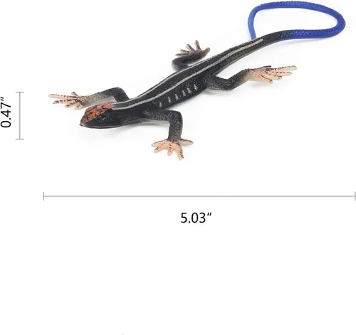Vista 6 de UANDME 8 figuras de animales de lagarto realistas de reptiles, accesorios de broma de camaleón, juguete aterrador, criaturas salvajes de la vida