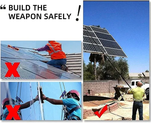 Vista 7 de Kit de poste de alimentación de agua, cepillo de limpieza para paneles solares, ventana y poste de limpieza solar con cepillo telescópico alimentado