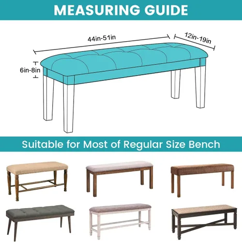 Vista 3 de Beacon Pet Fundas de jacquard para banco de comedor, funda tapizada de elastano suave y elástica, extraíble y lavable para sala de estar, Marrón