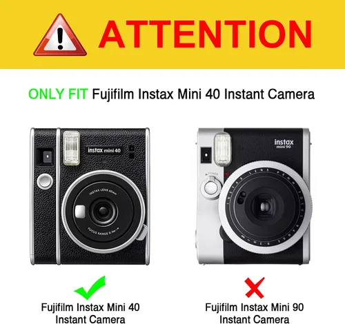 Vista 2 de Fintie Funda protectora transparente para cámara de película instantánea Fujifilm Instax Mini 40, cubierta de PVC duro con correa de hombro