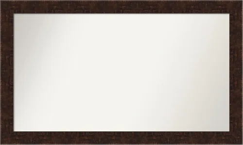 Vista 62 de Amanti Art Espejo de baño de bronce para sobre fregadero, 24 x 24 pulgadas, espejo de tocador cuadrado estrecho de bronce Manhattan, marco de madera