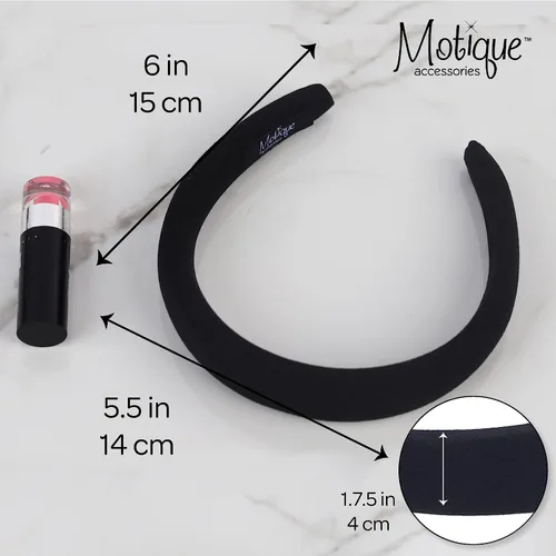 Vista 5 de Motique Accessories Diadema acolchada negra para mujer