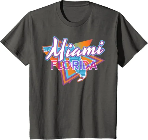 Vista 41 de Camiseta retro vintage de Miami Florida, Negro, S