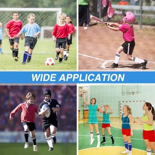Vista 5 de 3 pares de espinilleras de fútbol juvenil, resistentes a los impactos, 3 pares de calcetines largos de fútbol, espinilleras flexibles para niños