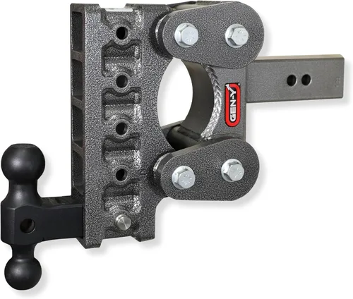 Vista 3 de GEN-Y Hitch Enganche de remolque resistente para receptor de 2.5 pulgadas, caída y elevación de 5 pulgadas con 4 posiciones ajustables, incluye