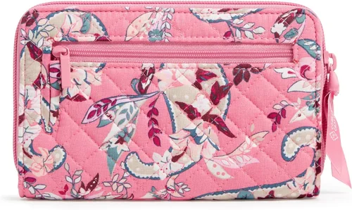 Vista 3 de Vera Bradley Cartera de algodón Turnlock para mujer con protección RFID