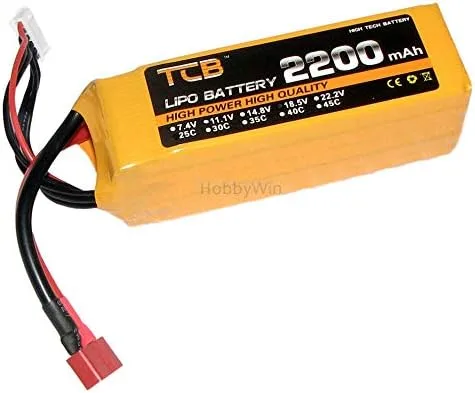 Vista 2 de 18.5V 5S 2200mAh 25C LiPo Batería T-Type Plug Max 40C Tasa de descarga para RC Modelo Avión FPV Drone Helicóptero