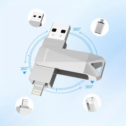 Vista 6 de Unidad flash USB para iPhone de 512 GB con certificación MFi de Apple, unidad de pulgar para iPhone, memoria para iPad/iPhone/computadora, disco
