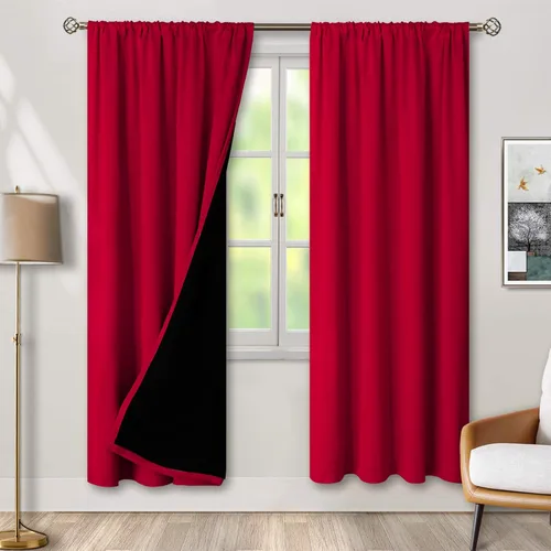 Vista 127 de BGment - Cortinas opacas para sala de estar de 63 pulgadas de largo, juego de 2 paneles, cortinas para oscurecer toda la habitación, cortinas