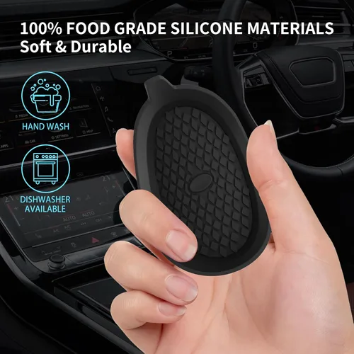 Vista 7 de ME.FAN Posavasos para Portavasos de Coche [Paquete de 4] Alfombrillas de Silicona para Tazas, Accesorios Interiores Universales Antideslizantes