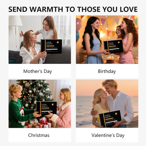 Vista 7 de 55 piezas de regalos de Navidad para mujeres y hombres, paquete de máscaras faciales de carbón, juego de cuidado de la piel, máscara de colágeno