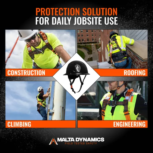 Vista 8 de Malta Dynamics Razorback Elite MAXX - Arnés de seguridad y kit de protección contra caídas con cinturón lumbar cosido y asas de rescate integradas